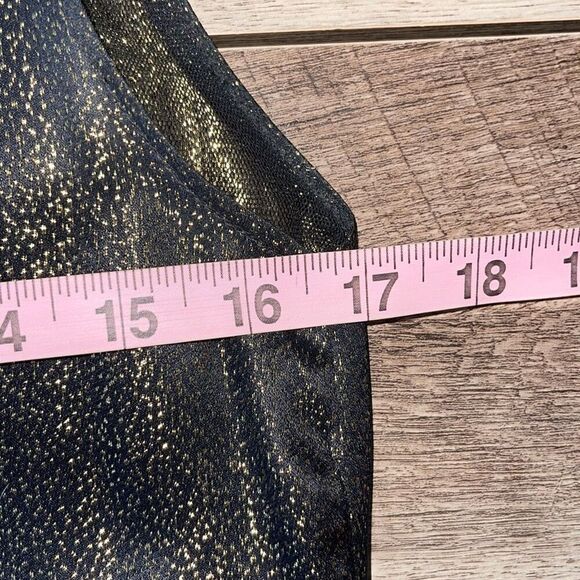 Dallin Chase Womens Shimmering Sleeveless Pleated Mini Dress Gold Size 8 - Picture 8 of 9